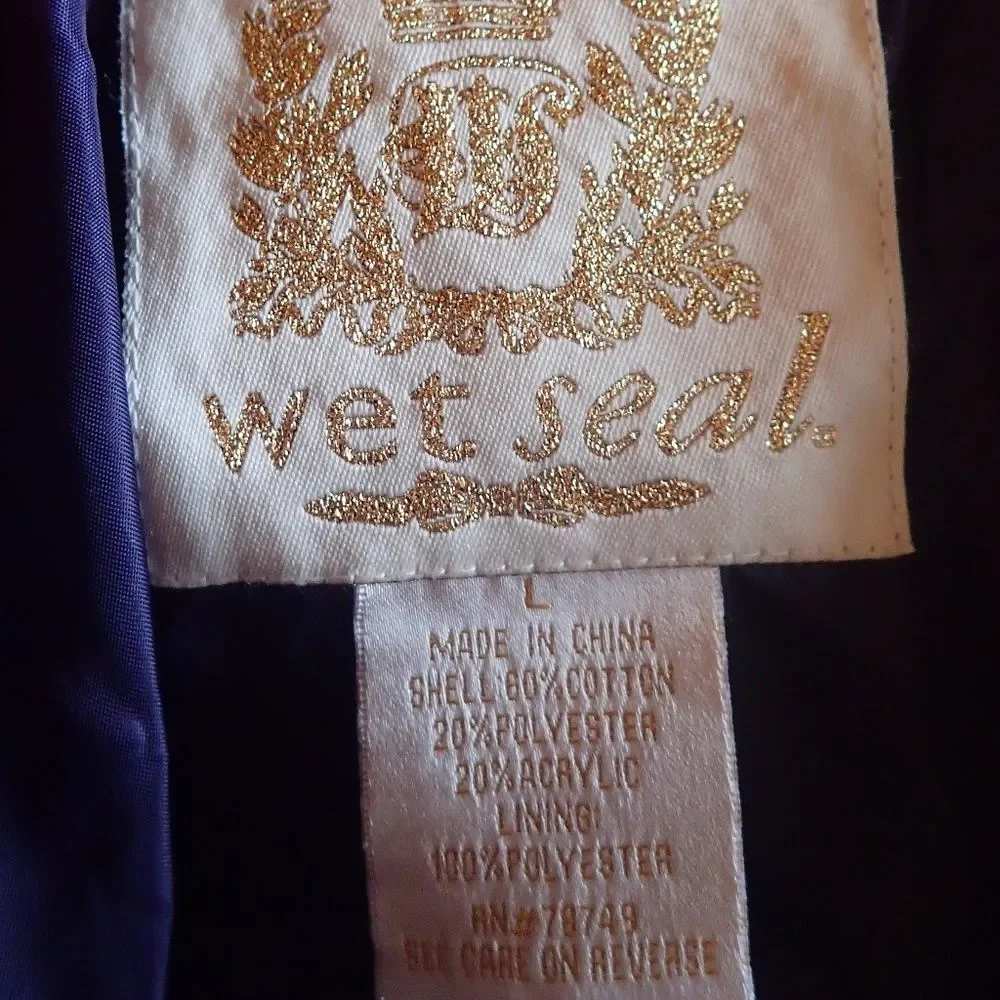 WELL LOVED Wet Seal Purple Peacoat - L